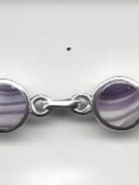 BR1000 Round 8 Inches Wampum Sterling Silver Bracelet